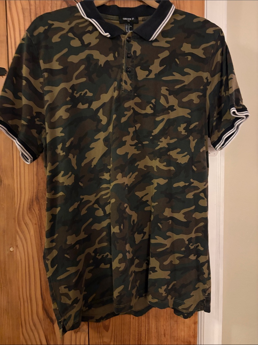 Forever 21 Men's Camouflage Polo in Green and Brown